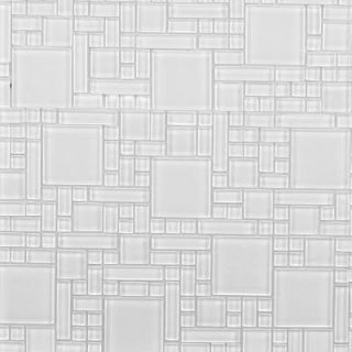 Instant Mosaic Peel and Stick Pure White 12 in. x 12 in. x 6 mm Glass Mosaic Wall Tile EKB 04 103
