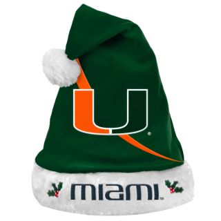 Forever Collectibles NCAA Miami Hurricanes Polyester Swoop Santa Hat