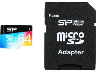 Silicon Power Superior 64GB microSDXC Flash Memory Card Model SP064GBSTXDU1V20SP