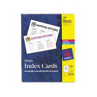 Avery Consumer Products Laser/Inkjet Unruled Index Cards, 150/Box