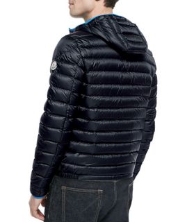 Moncler Athenes Hooded Puffer Jacket, Navy