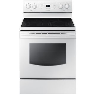 Samsung Smooth Surface Freestanding 5 Element 5.9 cu ft Self Cleaning Convection Electric Range (White) (Common 30 in; Actual 29.875 in)
