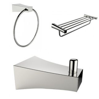 American Imaginations Wall Mounted Multi Rod Towel Rack with Robe Hook