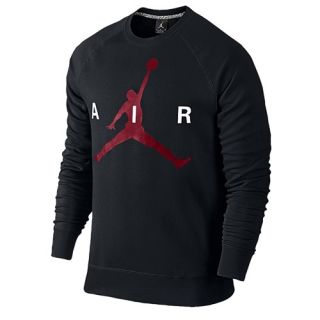 Jordan Jumpman Graphic Brushed Crew   Mens   Basketball   Clothing   Black/Gym Red