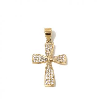 Michael Anthony Jewelry® 10K Yellow Gold CZ Stylized Dimensional Cross Pend   8002927