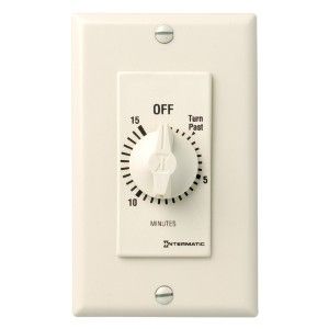 Intermatic FD15MAC Timer Switch, 125V 277V 15 Min. SPST In Wall Mechanical Spring Wound Countdown   Almond
