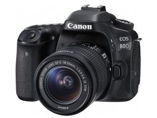 Canon EOS 80D 1263C005 Black Digital SLR Camera with 18 55mm IS STM Lens  KIT