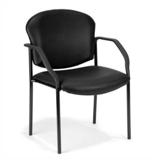 OFM Manor Series Anti Bacterial Reception Chair with Arms in Black   404 VAM 606