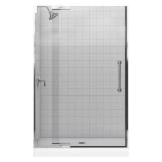KOHLER Purist 47 3/4 in. x 72 1/4 in. Heavy Semi Framed Pivot Shower Door in Bright Polished Silver K 705704 L SHP