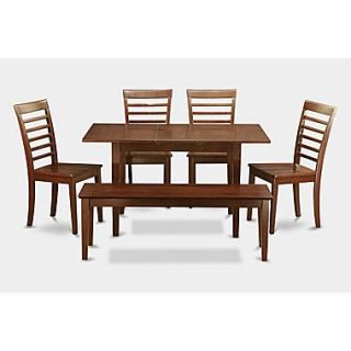 East West Norfolk 6 Piece Dining Set; Non Upholstered Wood