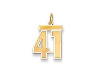 The Jersey Medium Jersey Style Number 41 Pendant in 14K Yellow Gold