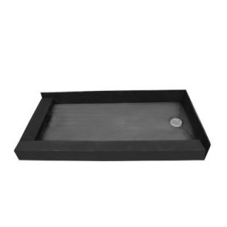 Redi Base 30 in. x 60 in. Double Threshold Shower Base with Right Drain 3060RDL PVC