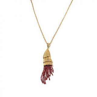 AJA by Anitanja™ "Palm Vine" Quartzite Tassel Drop Pendant with 35" Chain   7711079