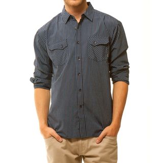 191 Unlimited Mens Blue Two pocket Woven Shirt