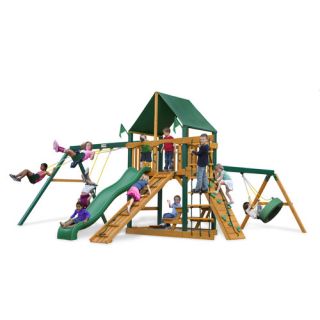Frontier Swing Set with Canvas Green Sunbrella by Gorilla Playsets