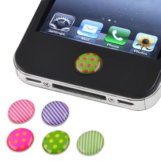 INSTEN Dot/ Strip Home Button Sticker for Apple iPhone/ iPad (Pack of