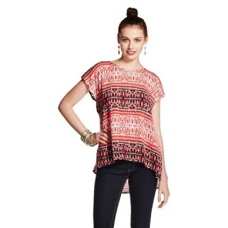 Womens Printed Hi Low Lace Back Tee   Soul Cake (Juniors)