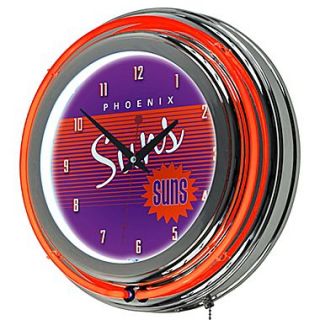 Trademark Global NBA Hardwood Classics NBA1400HC PS 14.5 Purple Double Ring Neon Clock, Phoenix Suns