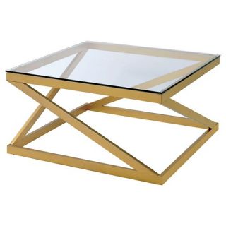Ava Z Shaped Metal Coffee Table   Gold   Furniture of America