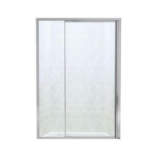STERLING Vista II 48 in. x 65 1/2 in. Framed Pivot Shower Door in Silver with Smooth/Clear Glass Texture SP1505D 48S