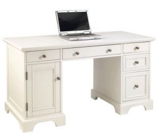 Home Styles Naples Pedestal Desk   White Finish —