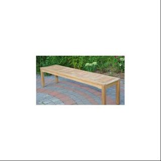 72" Natural Rosemont Teak Outdoor Patio Dining Backless Wooden Bench Stool