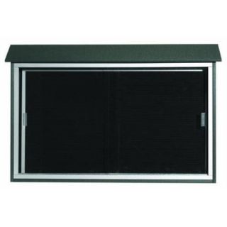 Aarco Products, Inc. PLDS3045L 4 Green Sliding Door Plastic Lumber Message Center with Letter Board 30 inchH x 45 inchW