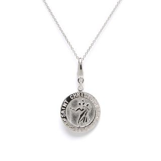 EZ Charms Sterling Silver St Christopher Disc Charm