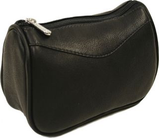 Womens Piel Leather Carry All Zip Pouch 2845   Black Leather