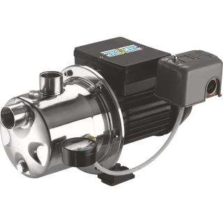 BurCam Stainless Steel Shallow Well Jet Water Pump — 900 GPH, 3/4 HP, 1in. Ports, Model# 506518SS