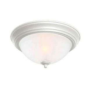 Commercial Electric 2 Light White Flushmount with Twin Pack EFG8012A WH