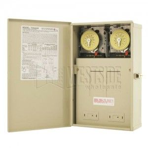 Intermatic T30404R 100A Pool/Spa/Light Control Panel with Two 240V DPST Mechanical Timeres