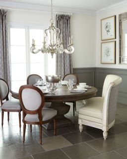 Priscilla Wing Chair, Bissett Side Chairs, & Natural Dining Table