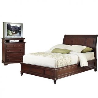 Home Styles Lafayette 2 piece Bedroom Set with Media Chest   Queen/Full   7204012
