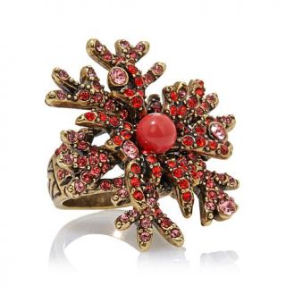 Heidi Daus "Sea Folly" Coral Designed Crystal Ring   7738108