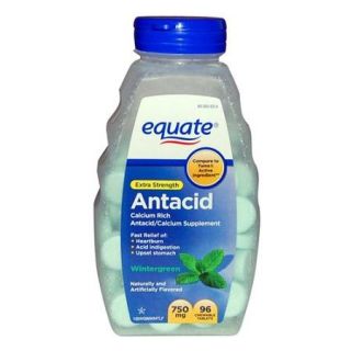 Equate Extra Strength Antacid Chewable Tablets, 750mg, 96 count