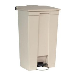 Rubbermaid Commercial Products 23 Gal. Beige Fire Safe Mobile Step On Trash Can FG614600BEIG