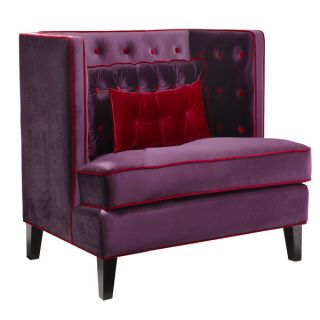 INSPIRE Q Albury Purple Velvet Lounging Chair with Ottoman