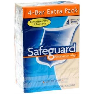 Safeguard Antibacterial Deodorant Soap Beige 16 oz, 4 bars (Pack of 3)