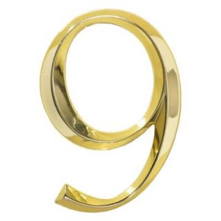 Whitehall Products Classic 6 in. Polished Brass Number 9 11109