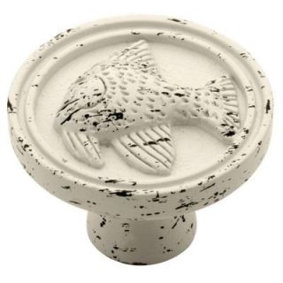 Liberty Seaside Cottage 1 3/8 in. Antique White Angel Fish Cabinet Knob PBF659C 254 C