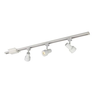 Project Source 3 Light 42 in Matte White Dimmable LED Step Linear Track Lighting Kit