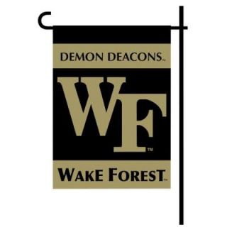 BSI Products NCAA 13 in. x 18 in. Wake Forest 2 Sided Garden Flag Set with 4 ft. Metal Flag Stand 83067