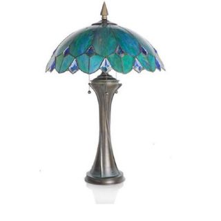 River of Goods Stained Glass Beacon of Light 30'' H Table Lamp with Bowl Shade