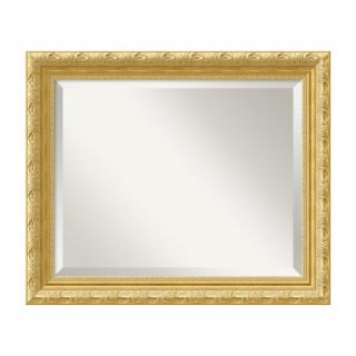 Amanti Art Versailles 23.84 in x 19.84 in Gold Beveled Rectangle Framed Wall Mirror