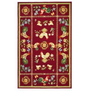 Home Decorators Collection Spring on the Farm Burgundy 7 ft. 9 in. x 9 ft. 9 in. Area Rug 3257120150
