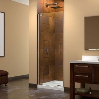 DreamLine Elegance 34 to 36 in. x 72 in. Semi Framed Pivot Shower Door in Brushed Nickel SHDR 4134720 04