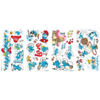 5 in. x 11.5 in. Smurfs Classic Peel and Stick 30 Piece Wall Decals RMK2248SCS
