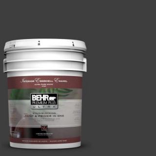 BEHR Premium Plus Ultra 5 gal. #T13 3 Black Lacquer Eggshell Enamel Interior Paint 275305