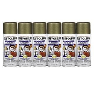 Rust Oleum Stops Rust 12 oz. Gloss Gold Hammered Spray Paint (6 Pack) DISCONTINUED 182785